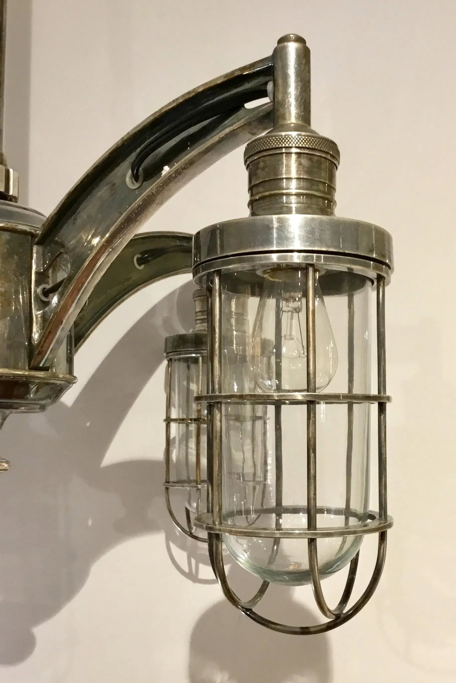 Modern Four Light Aged Nickel Finish Maritime Chandelier - 3