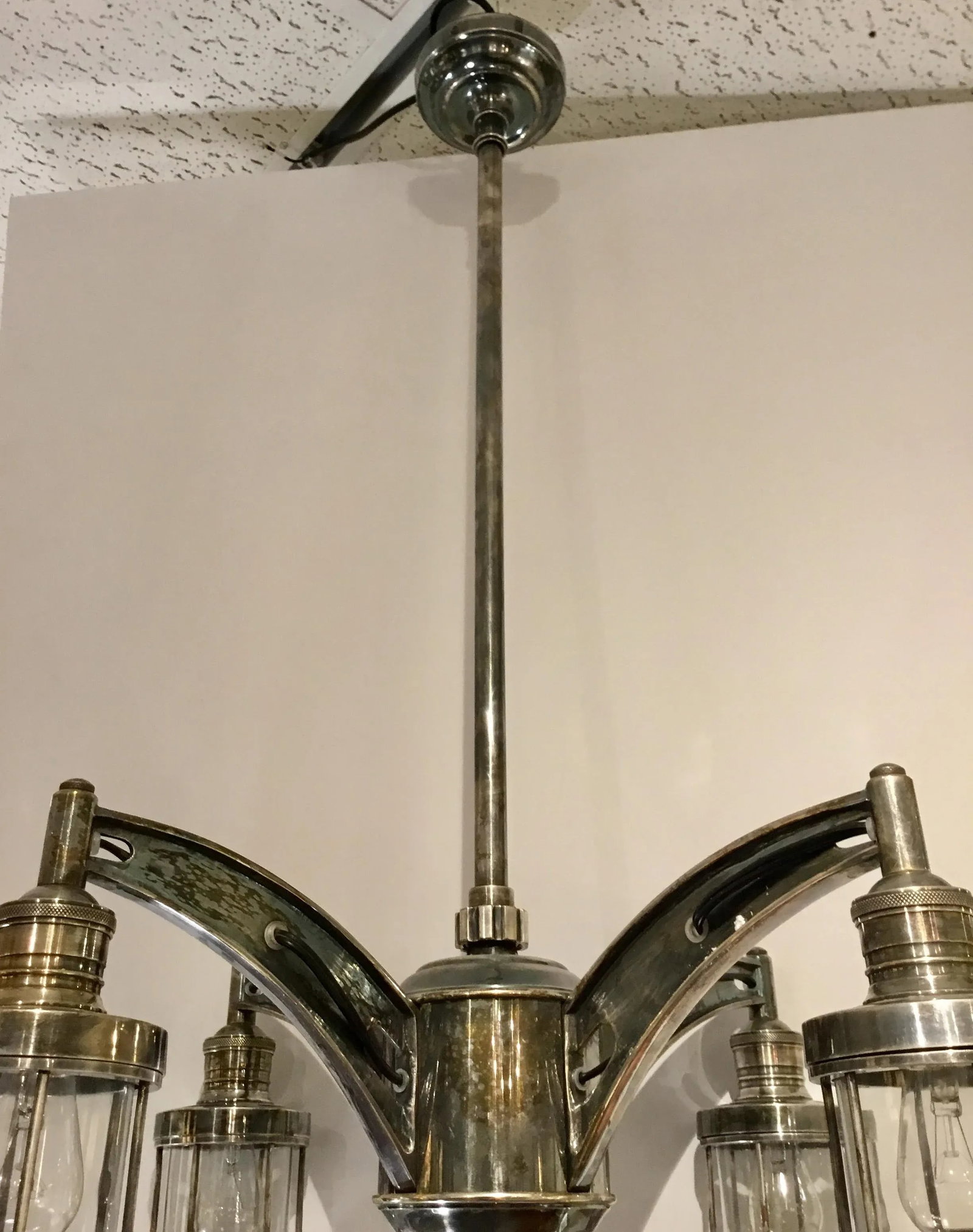 Modern Four Light Aged Nickel Finish Maritime Chandelier - 5
