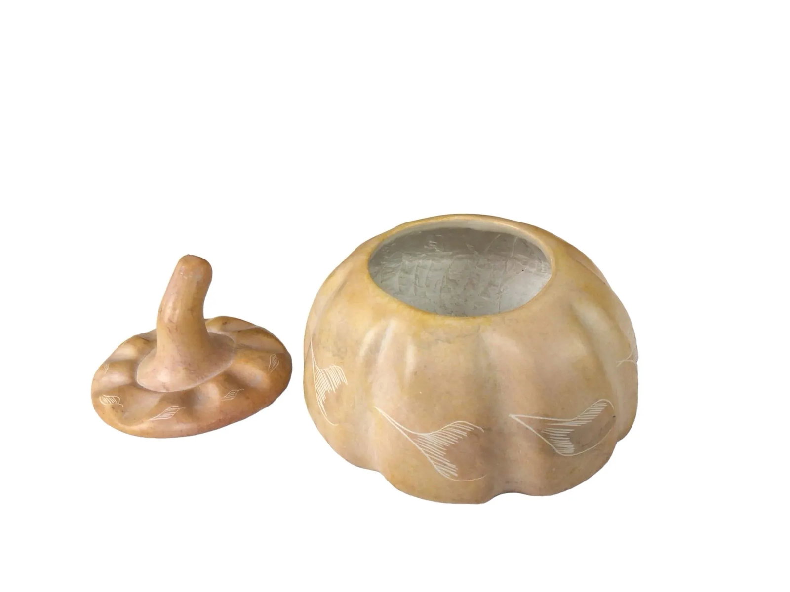 1990s Hand-Made Lidded Gourd Style Jar - 4