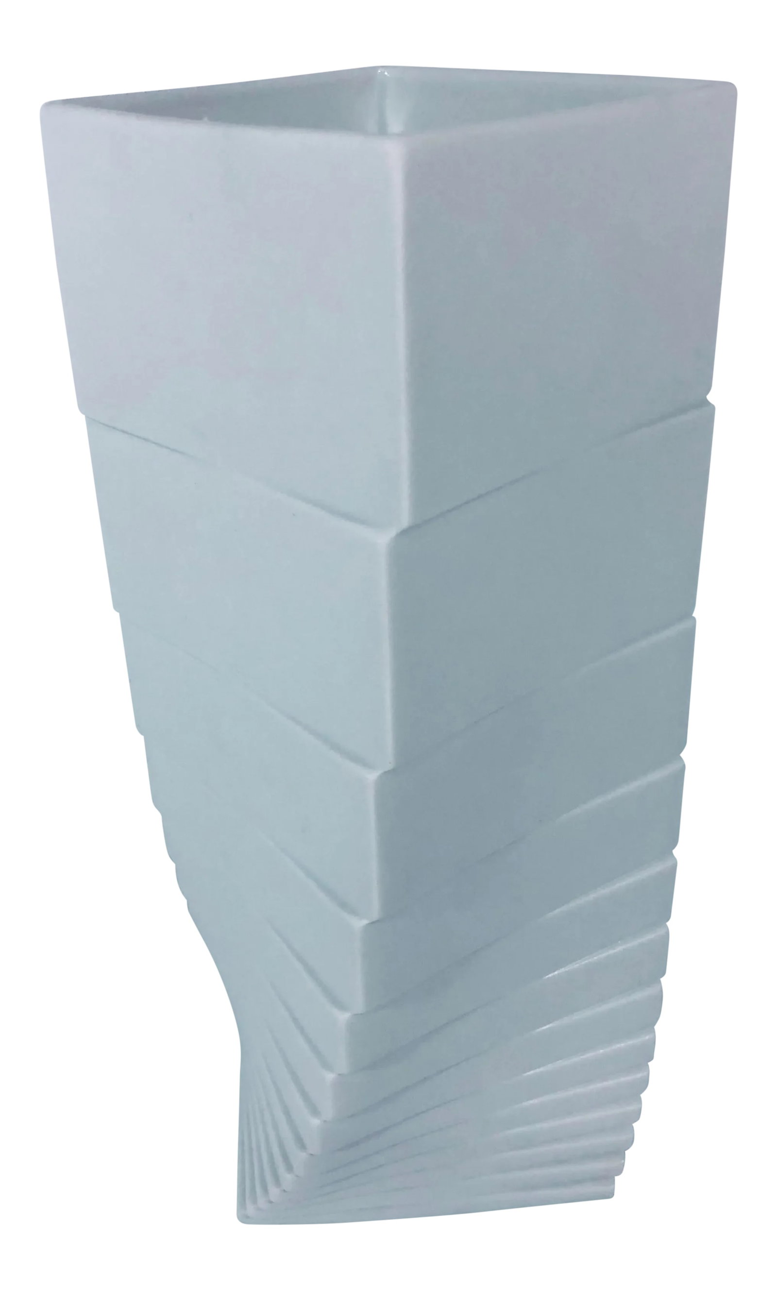 Rosenthal Studio-Linie Matte White Porcelain Vase by Christa Hausler-Goltz: Rare white porcelain twisted vase by Christa Hausler-Goltz for Rosenthal. Condition: Alterations: Original Condition Unaltered Imperfections: Some Imperfections Condition Notes: Excellent vintage