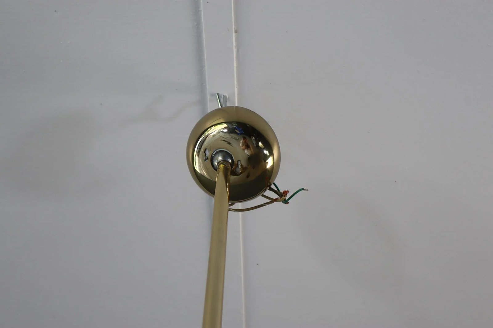 Vintage 70's Brass Chandelier Tall Large 5 Ft Gaetano Sciolari Style Flush Mount Mid Century Modern - 7