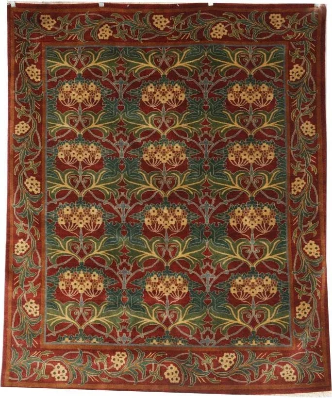 Vintage English William Morris Arts & Crafts Style Agra Rug - 2