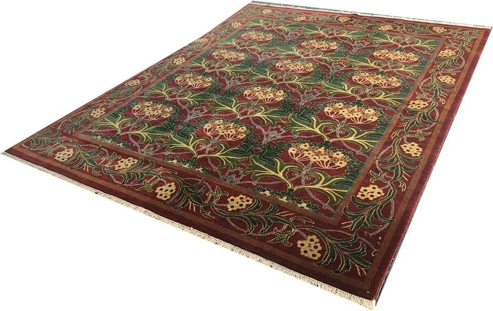 Vintage English William Morris Arts & Crafts Style Agra Rug - 3