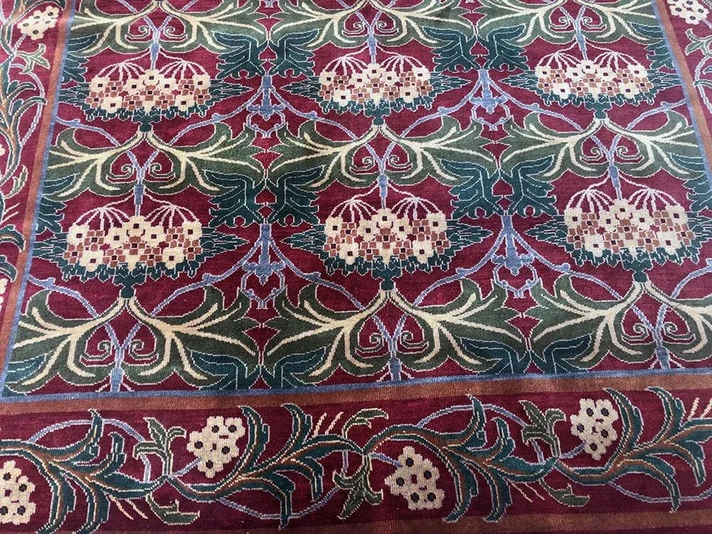 Vintage English William Morris Arts & Crafts Style Agra Rug - 4
