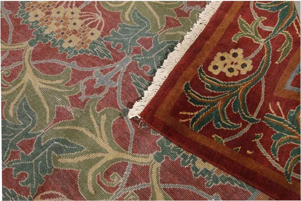 Vintage English William Morris Arts & Crafts Style Agra Rug - 6