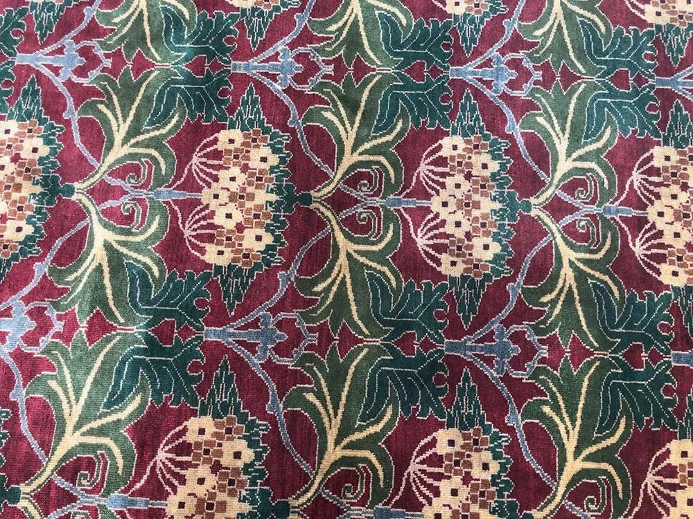 Vintage English William Morris Arts & Crafts Style Agra Rug - 7
