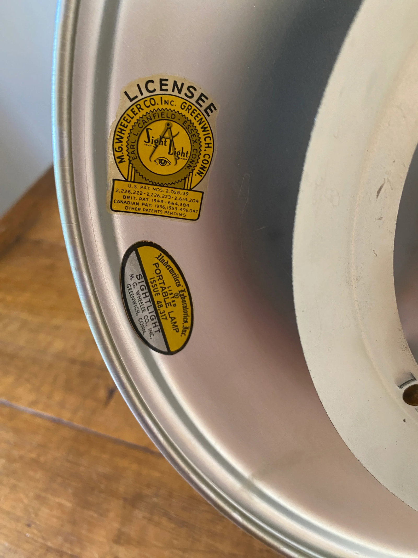 Mid 20th Century M. G. Wheeler Saucer Sight Light - 11