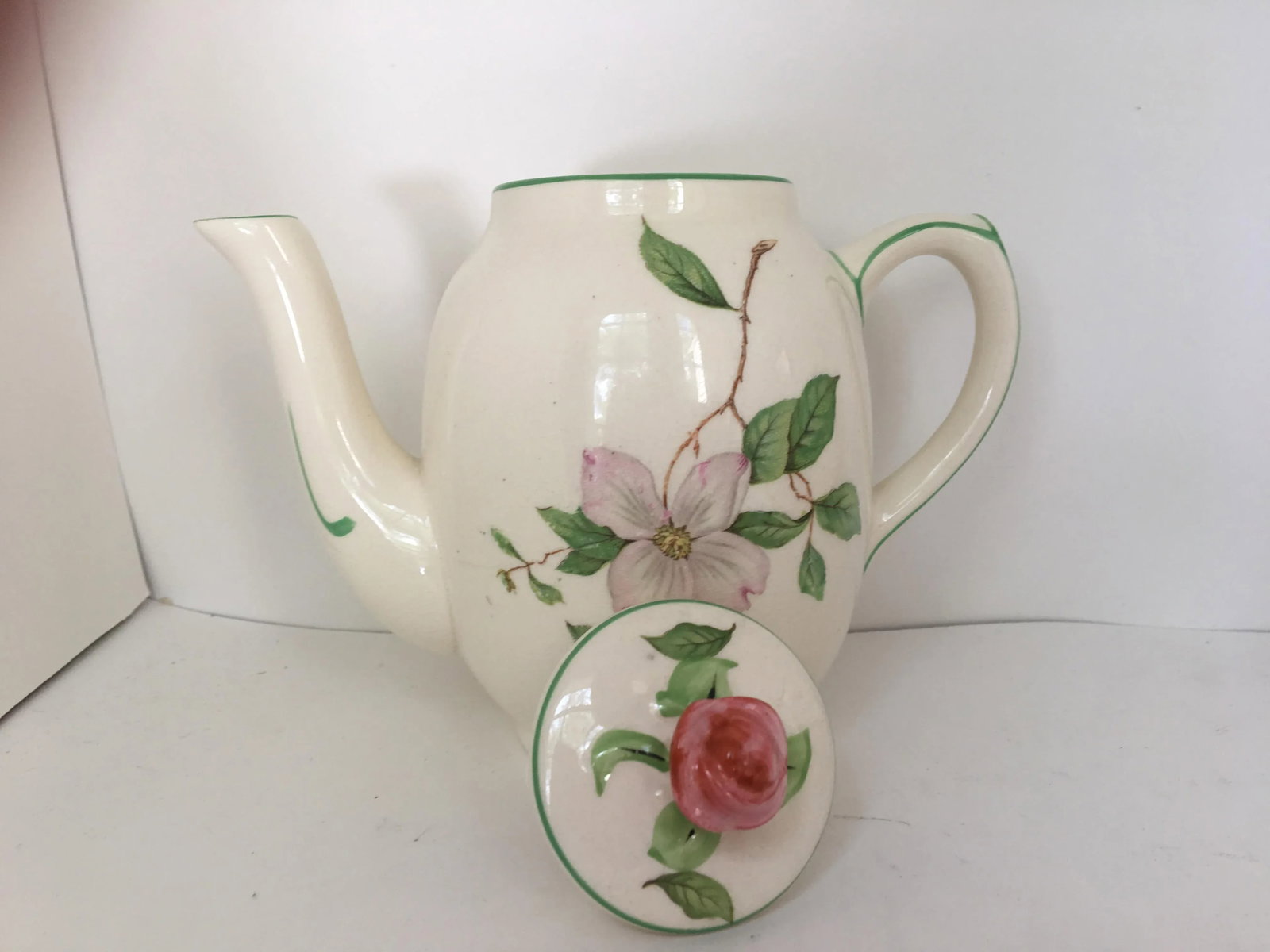 1940s Vintage English Ambassador Ware Ceramic Dogwood Tea Set of 3 - 3