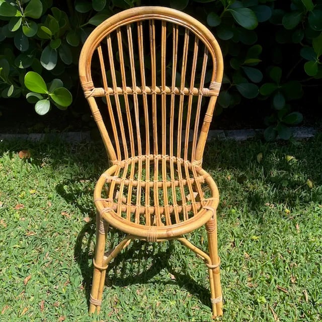 Vintage Italian Rattan and Bamboo Bistro Table & 2 Chairs - 2