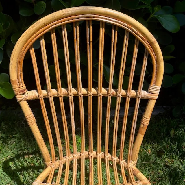 Vintage Italian Rattan and Bamboo Bistro Table & 2 Chairs - 4