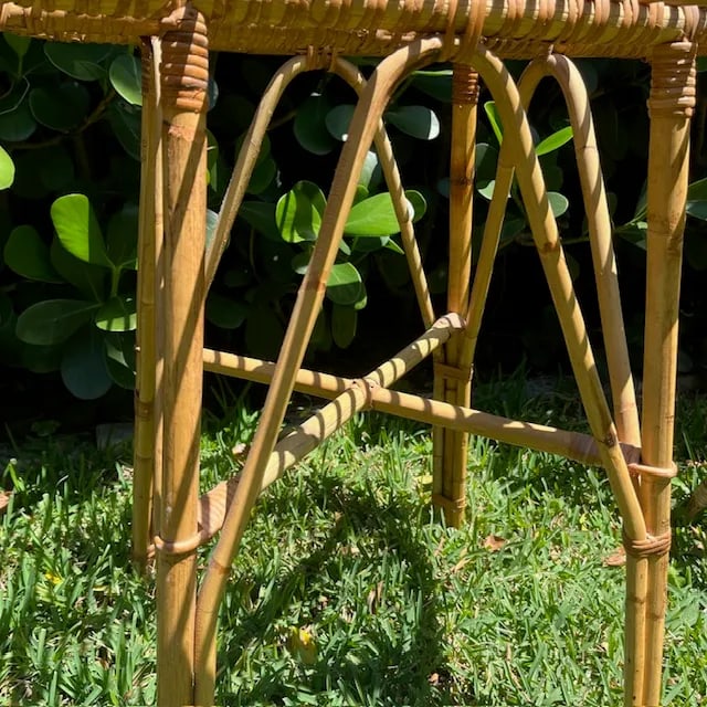 Vintage Italian Rattan and Bamboo Bistro Table & 2 Chairs - 8