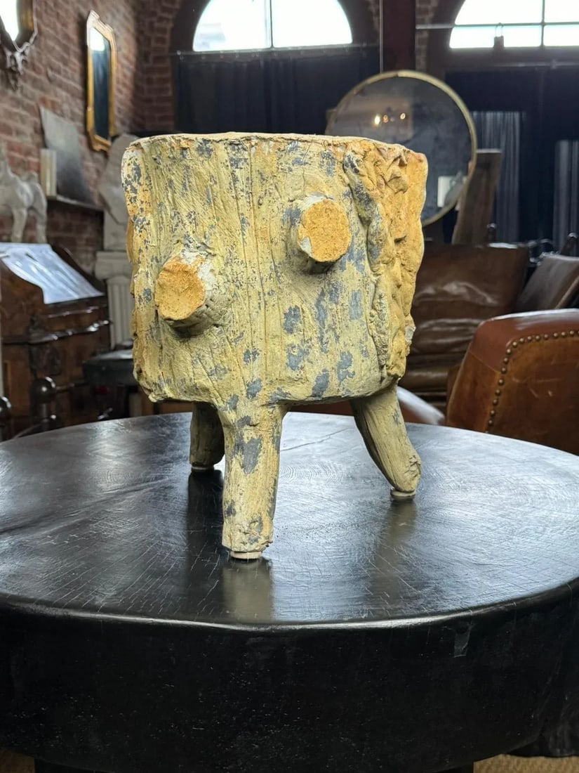 1960s Mid-Century Faux Bois Concrete Planter - Vintage Garden Decor - 5