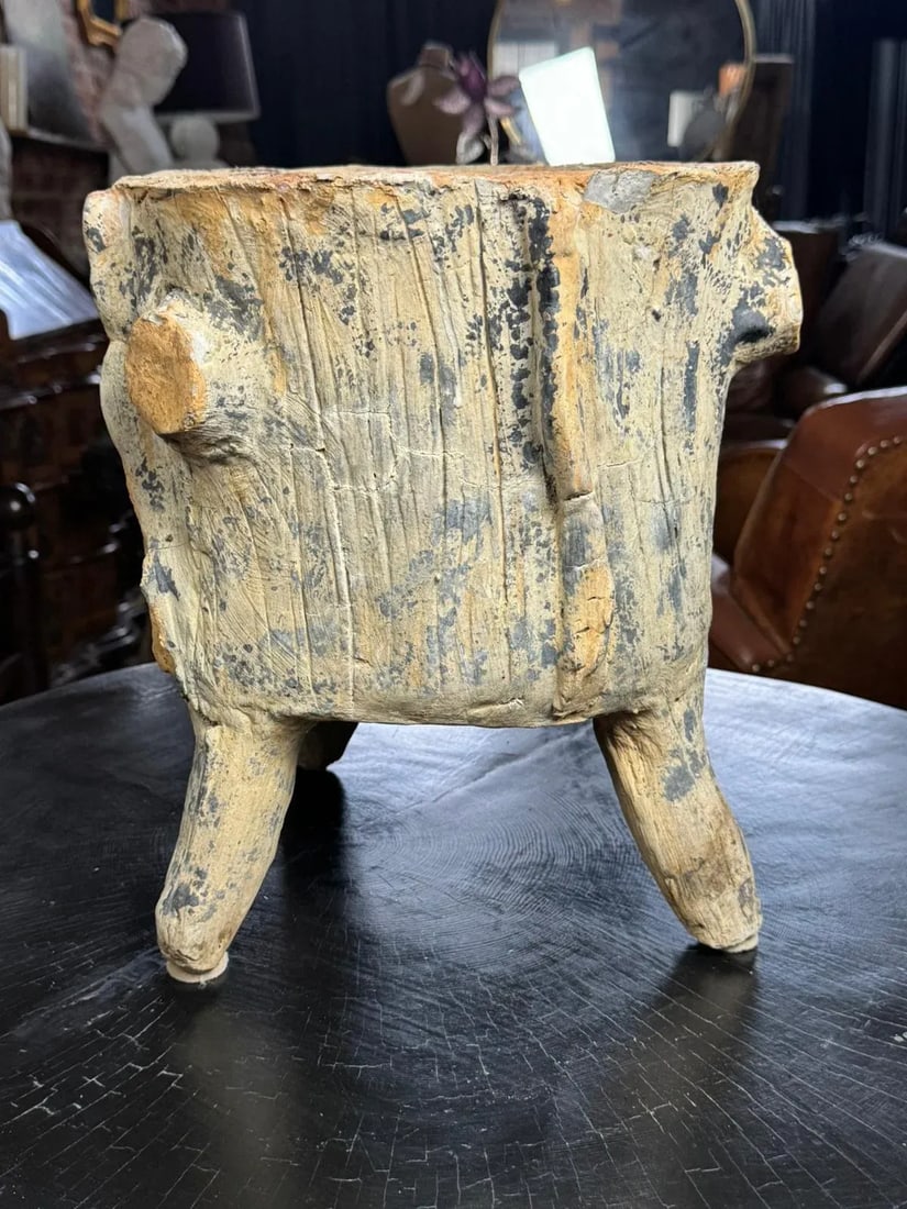 1960s Mid-Century Faux Bois Concrete Planter - Vintage Garden Decor - 6
