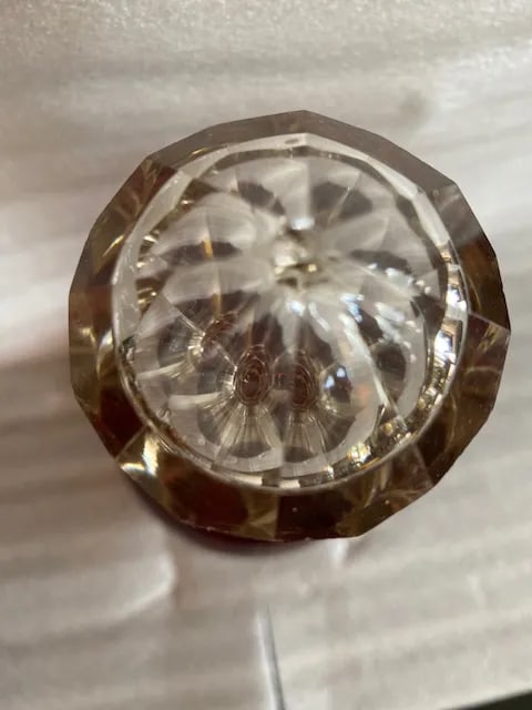 Ruby Red Glass Decanter Bottle / Clear Stopper - 5