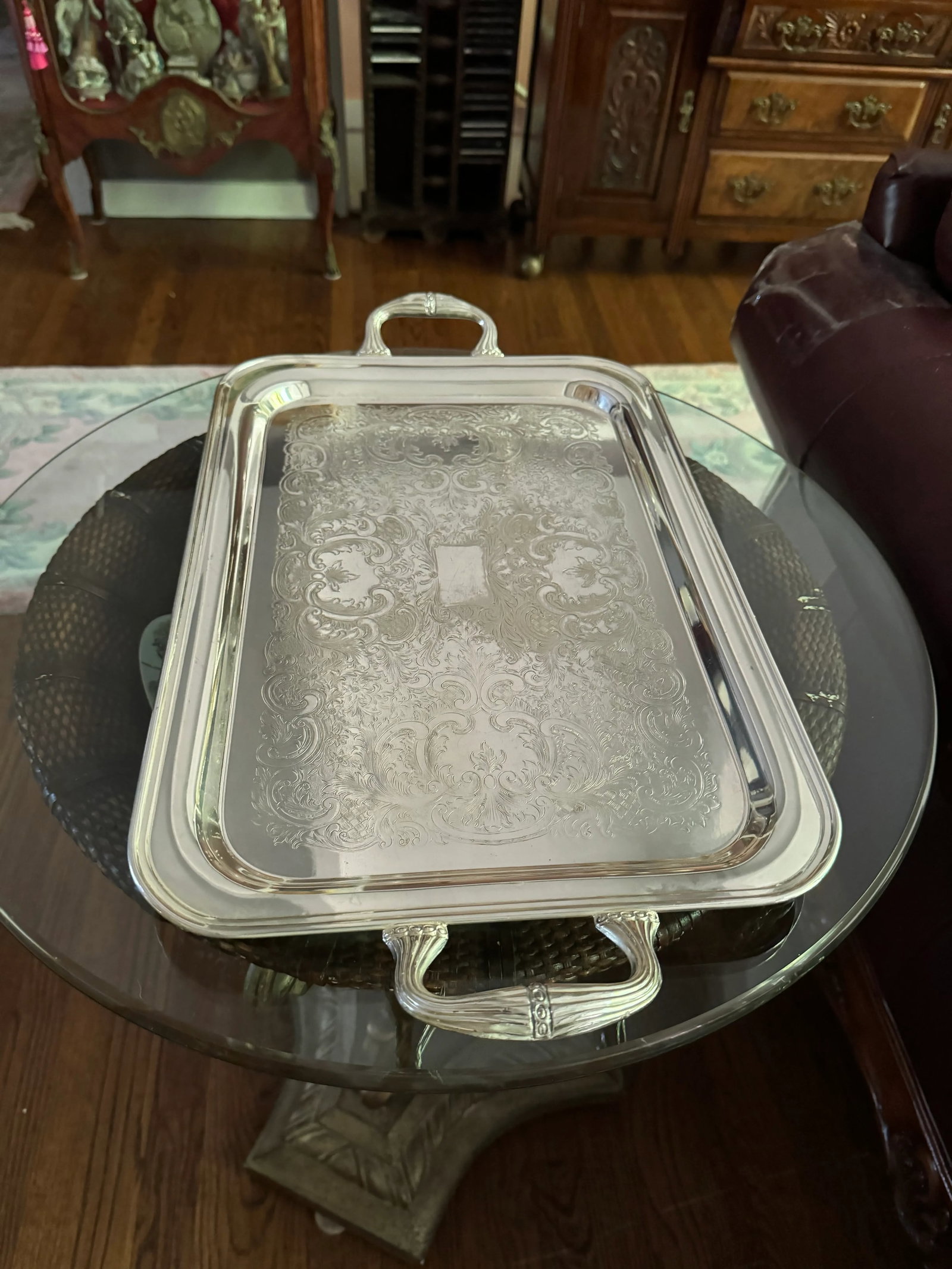 Vintage Footed Butler Silverplate Tray by Empress FEDERAb Silver Co. - 3