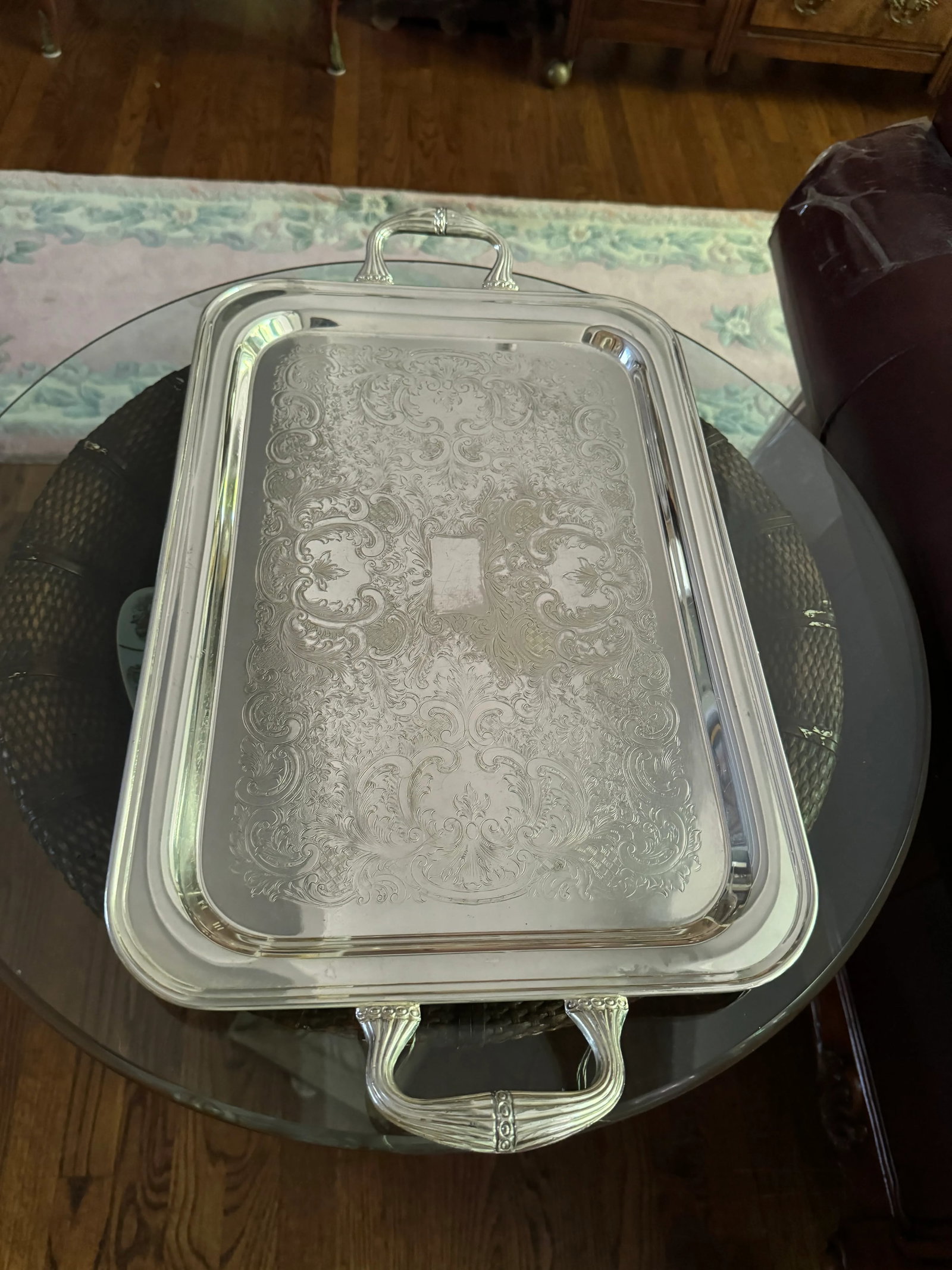 Vintage Footed Butler Silverplate Tray by Empress FEDERAb Silver Co. - 4