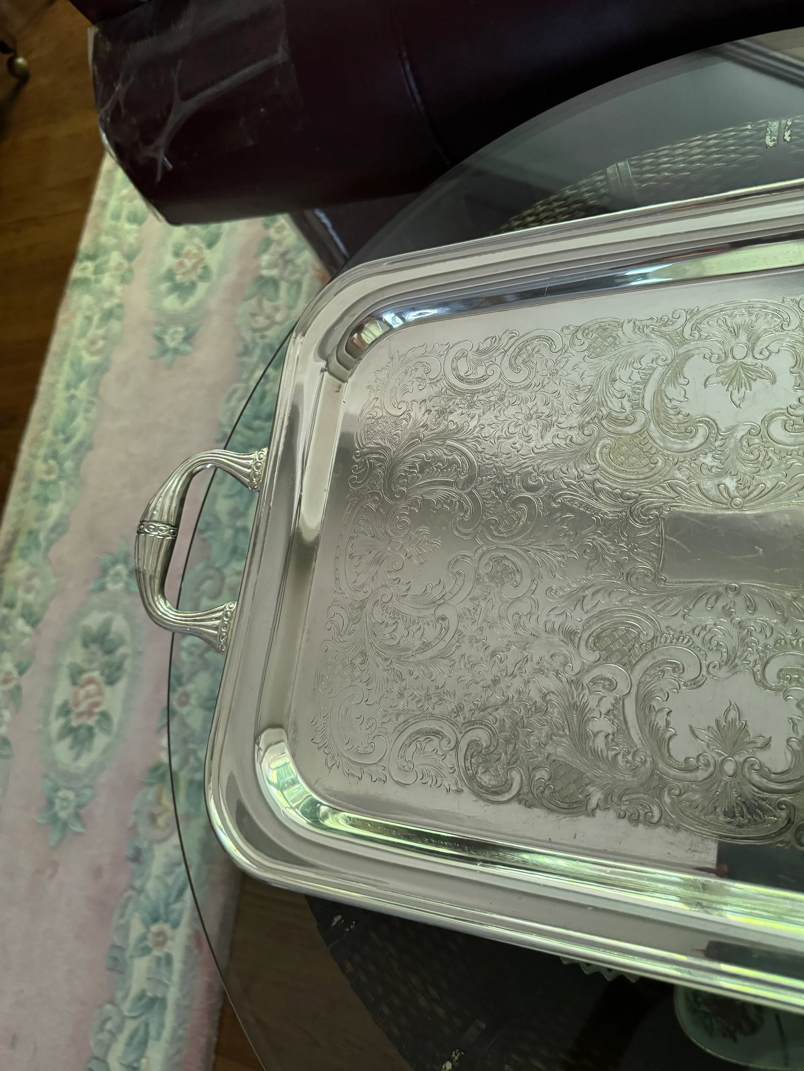 Vintage Footed Butler Silverplate Tray by Empress FEDERAb Silver Co. - 5