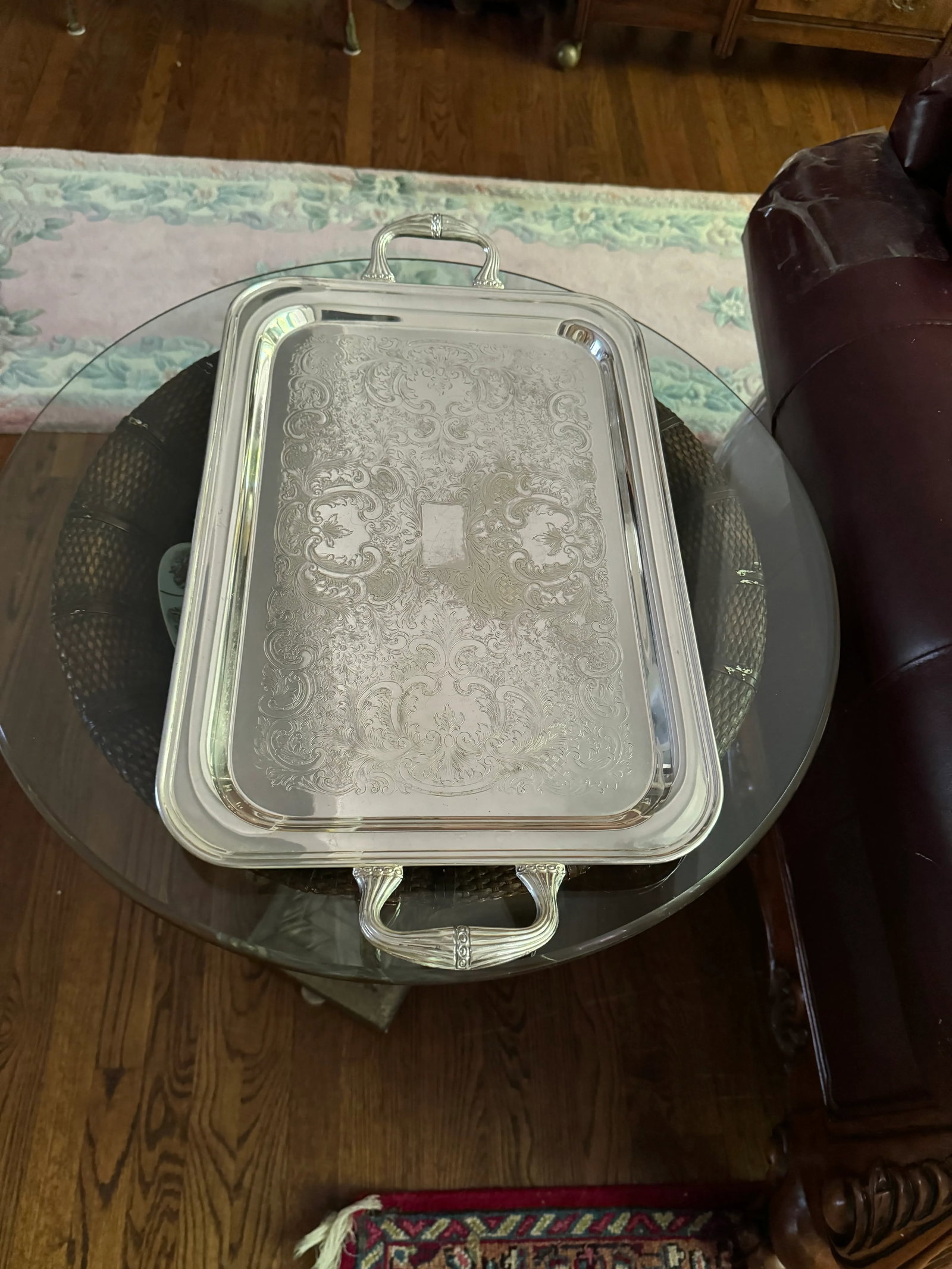 Vintage Footed Butler Silverplate Tray by Empress FEDERAb Silver Co. - 6