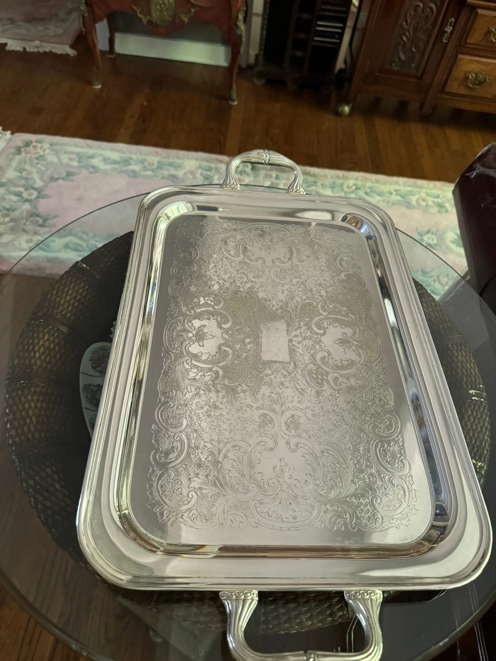 Vintage Footed Butler Silverplate Tray by Empress FEDERAb Silver Co. - 9
