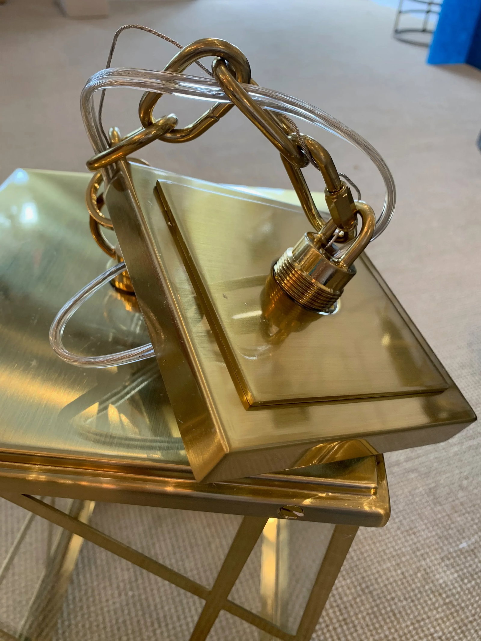 Modern Michael Berman Brass Bond Pendants - A Pair - 6