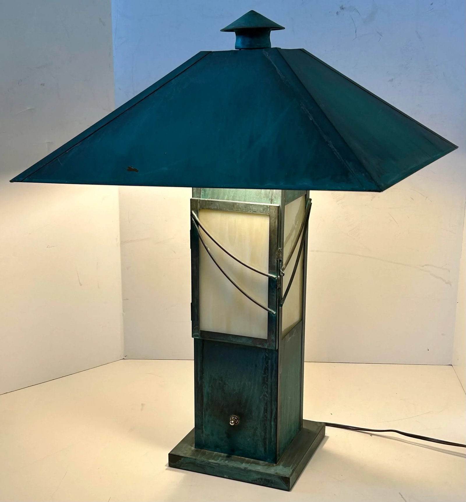 Arts and Crafts Copper Lamp - 3
