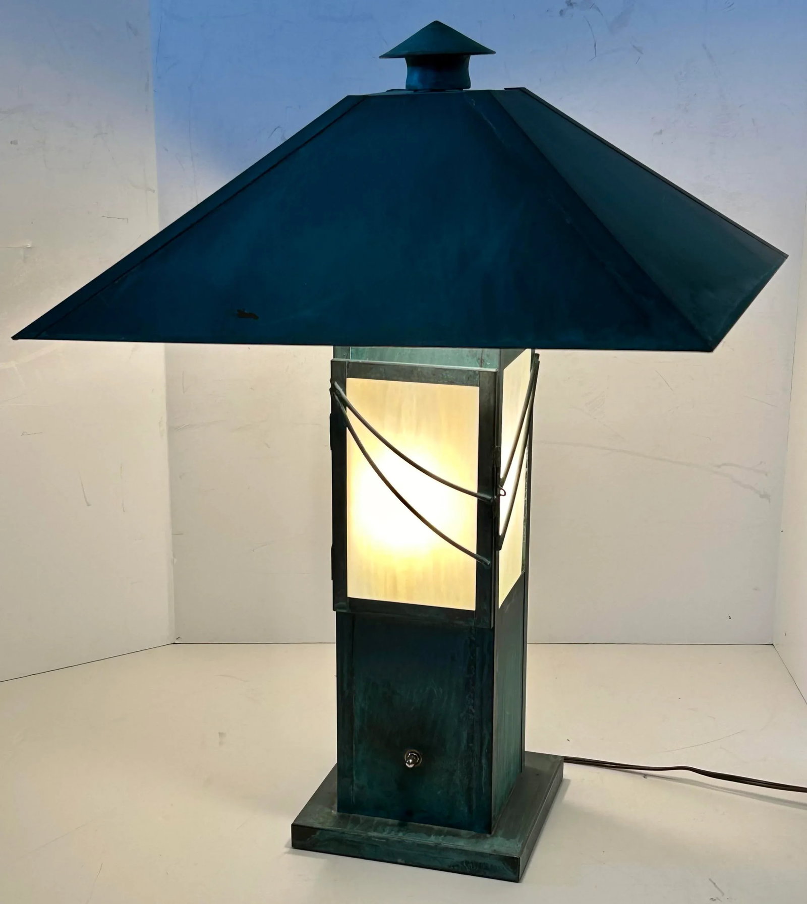 Arts and Crafts Copper Lamp - 4