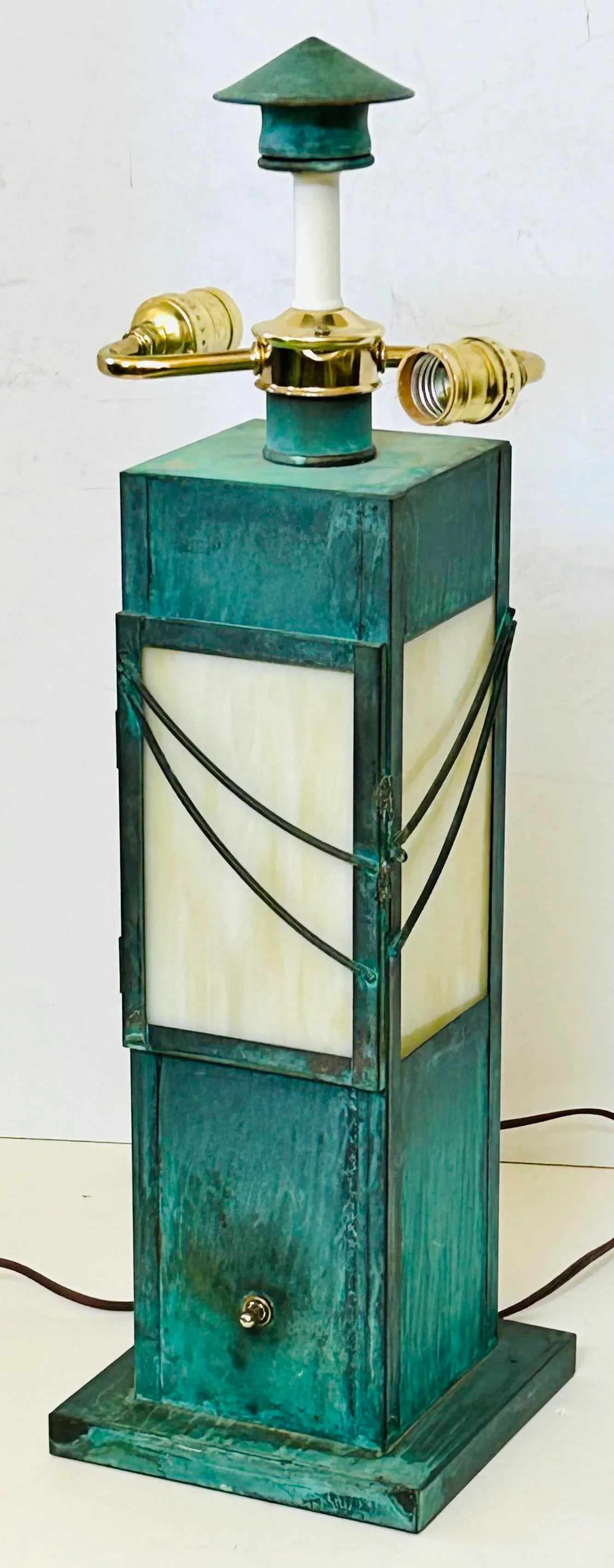 Arts and Crafts Copper Lamp - 5