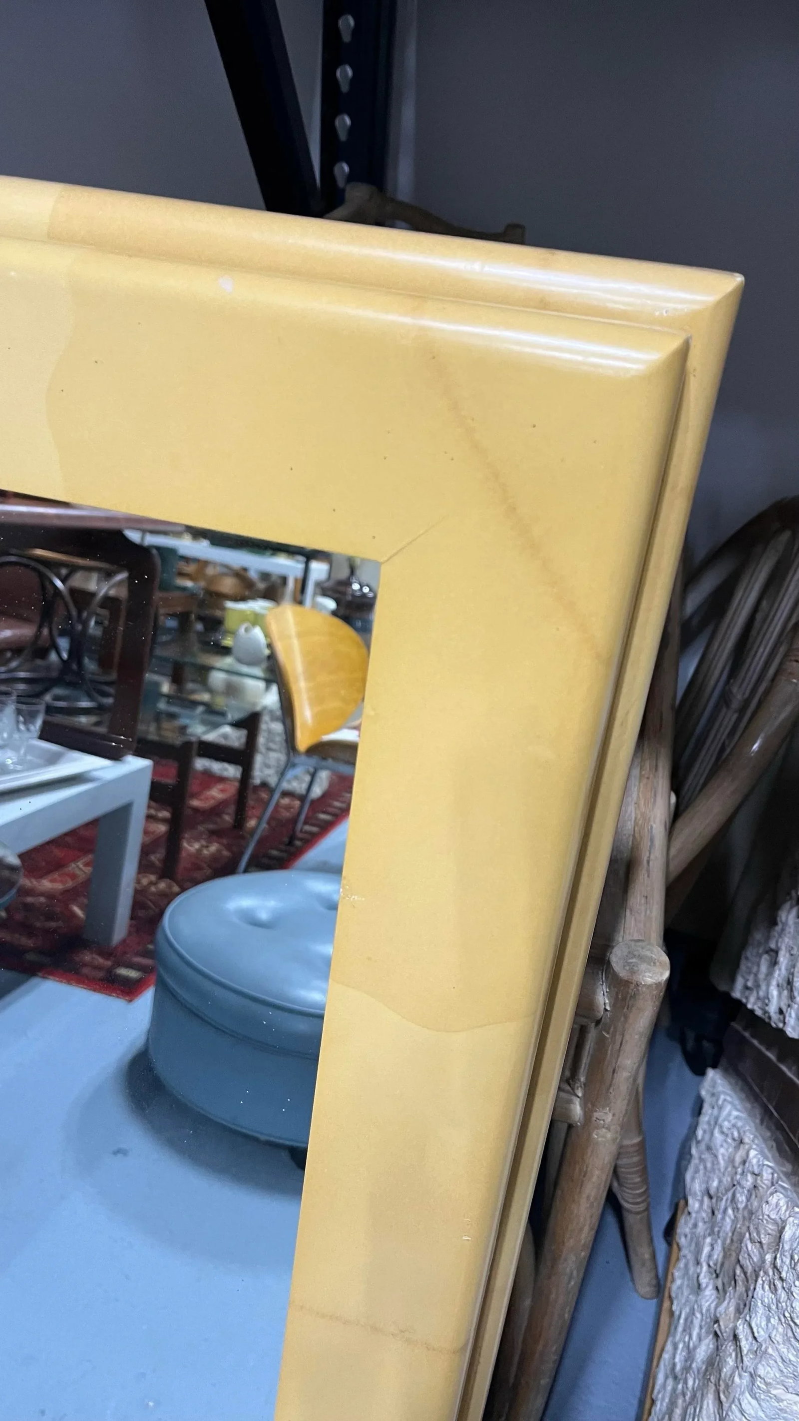 Large 1980s Mirror Karl Springer Style Goatskin Finish - a Pair - 11