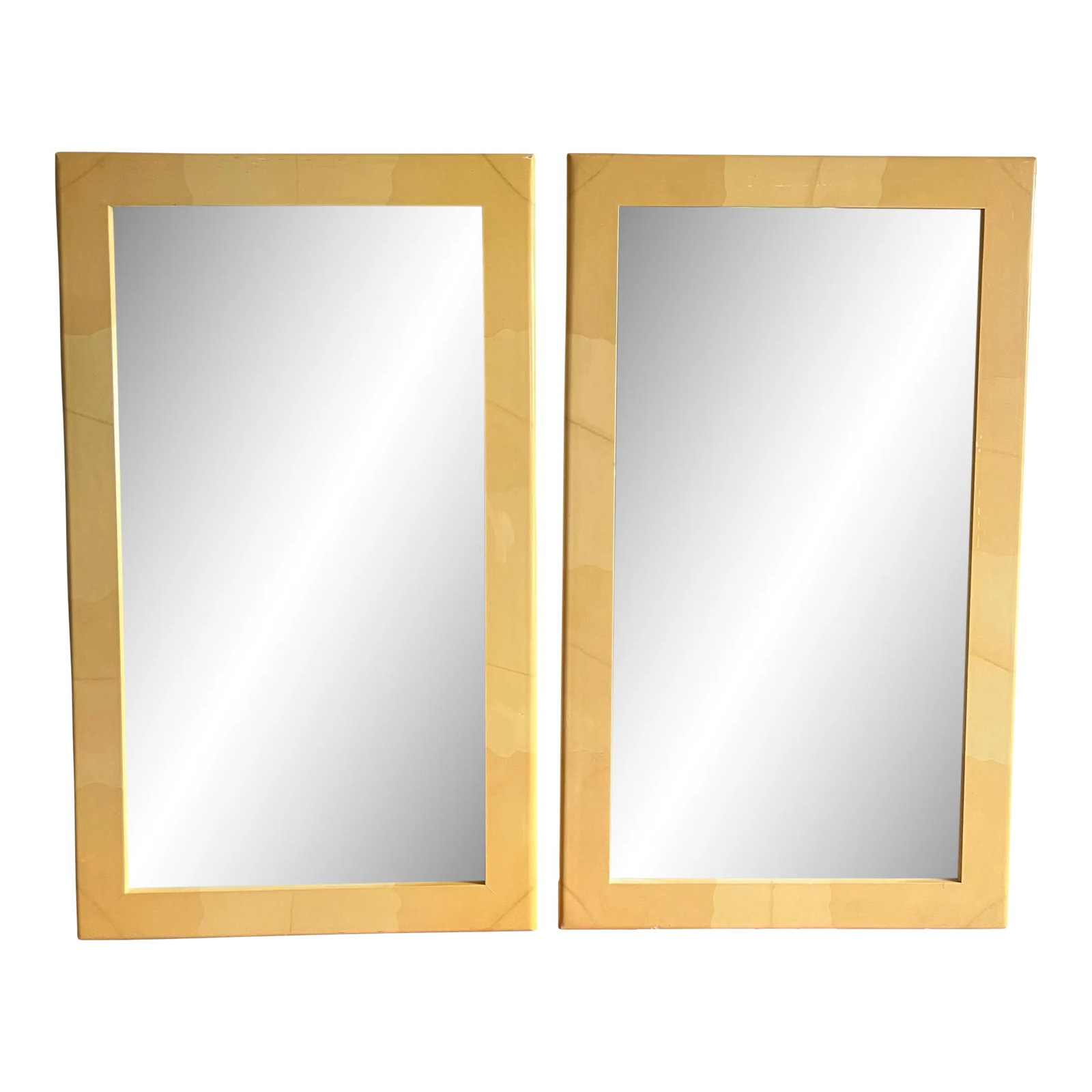 Large 1980s Mirror Karl Springer Style Goatskin Finish - a Pair (1 of 12)