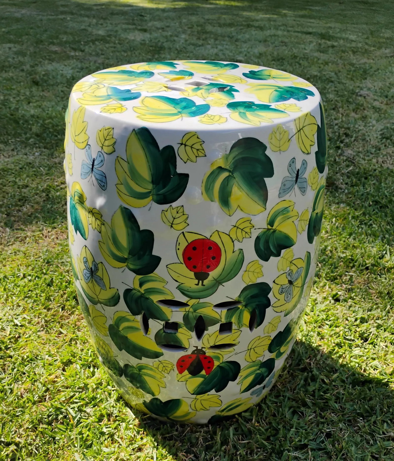 Mid 20th Century Painted Ceramic Garden Stool - 11
