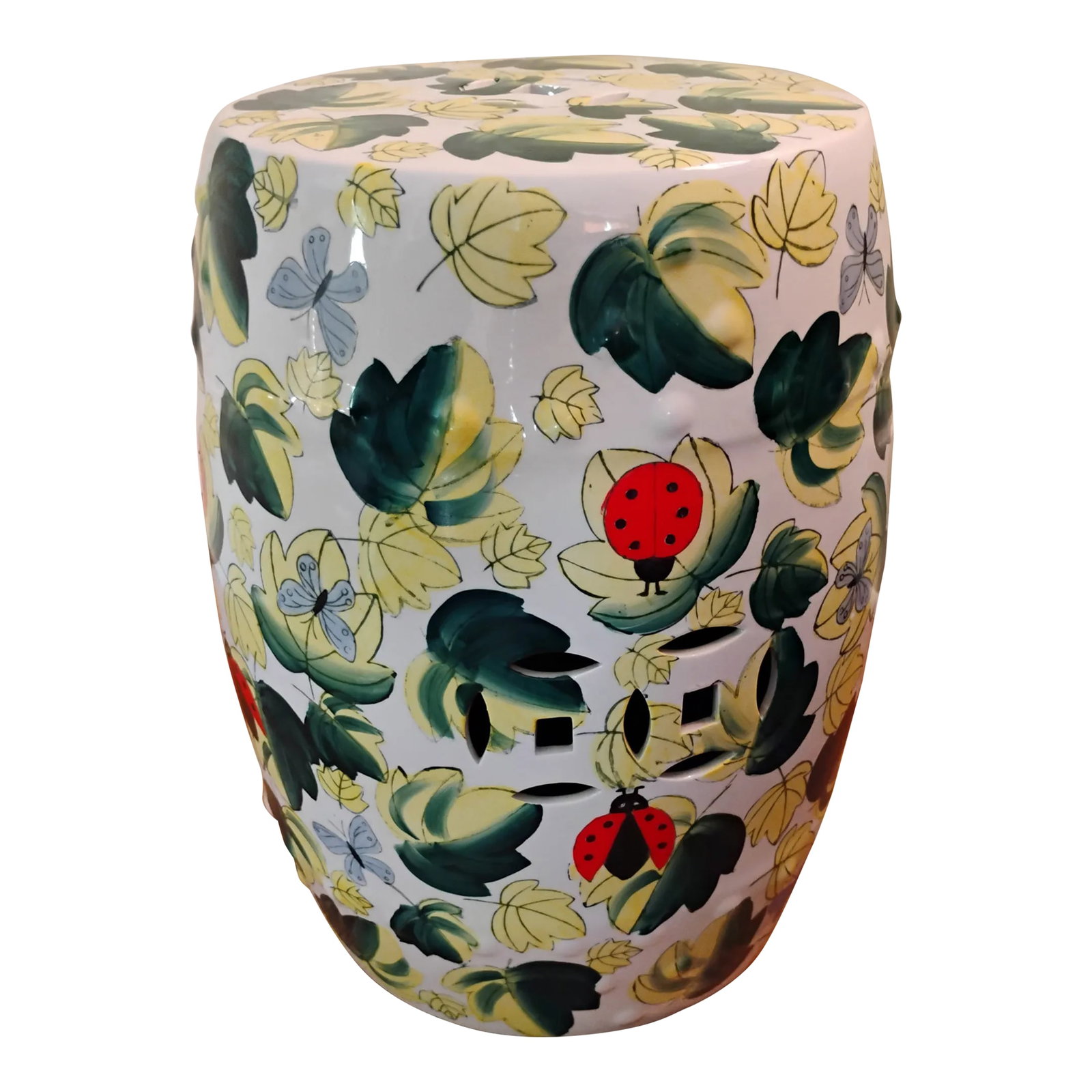 Mid 20th Century Painted Ceramic Garden Stool (1 of 11)