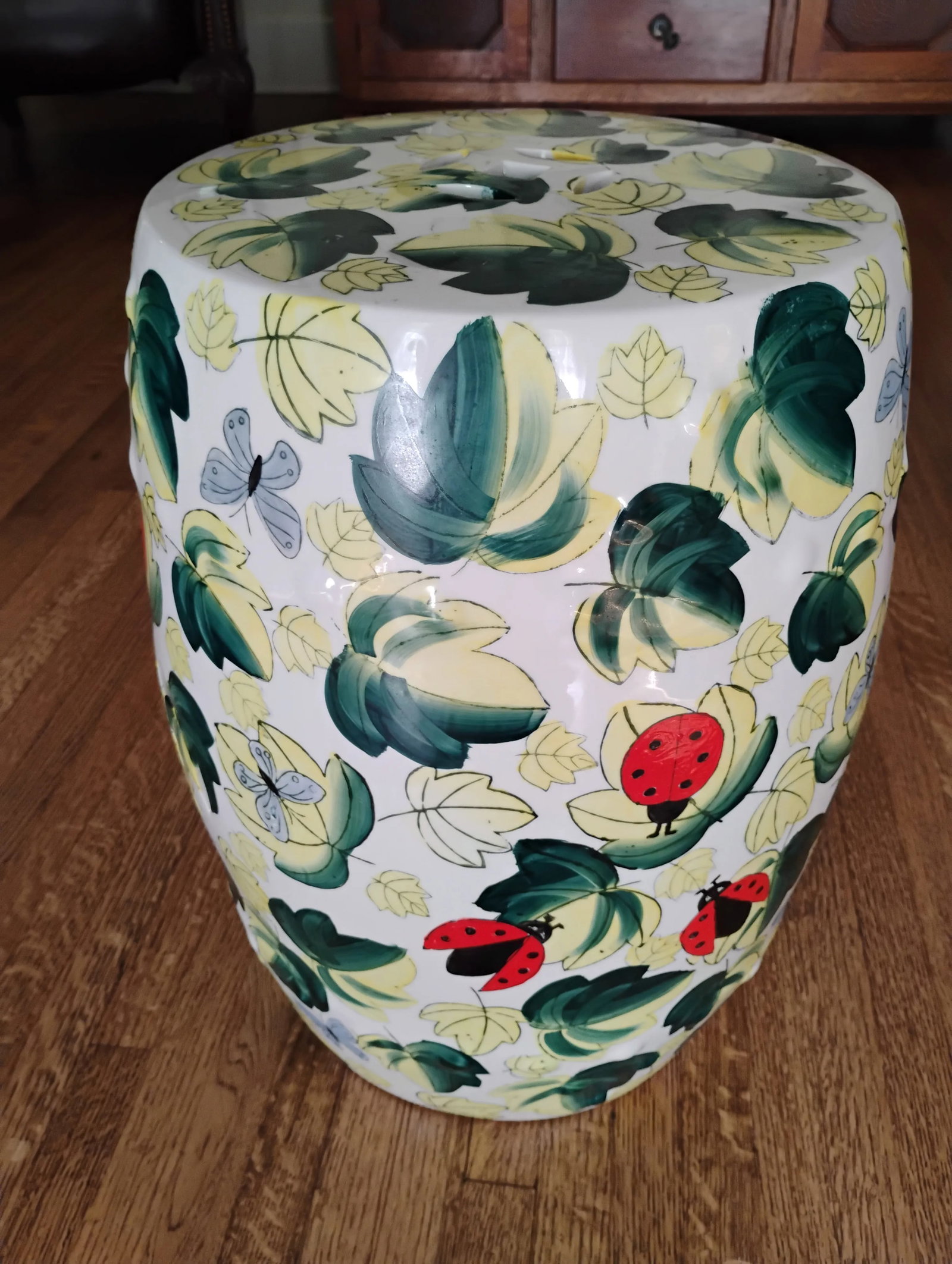 Mid 20th Century Painted Ceramic Garden Stool - 2