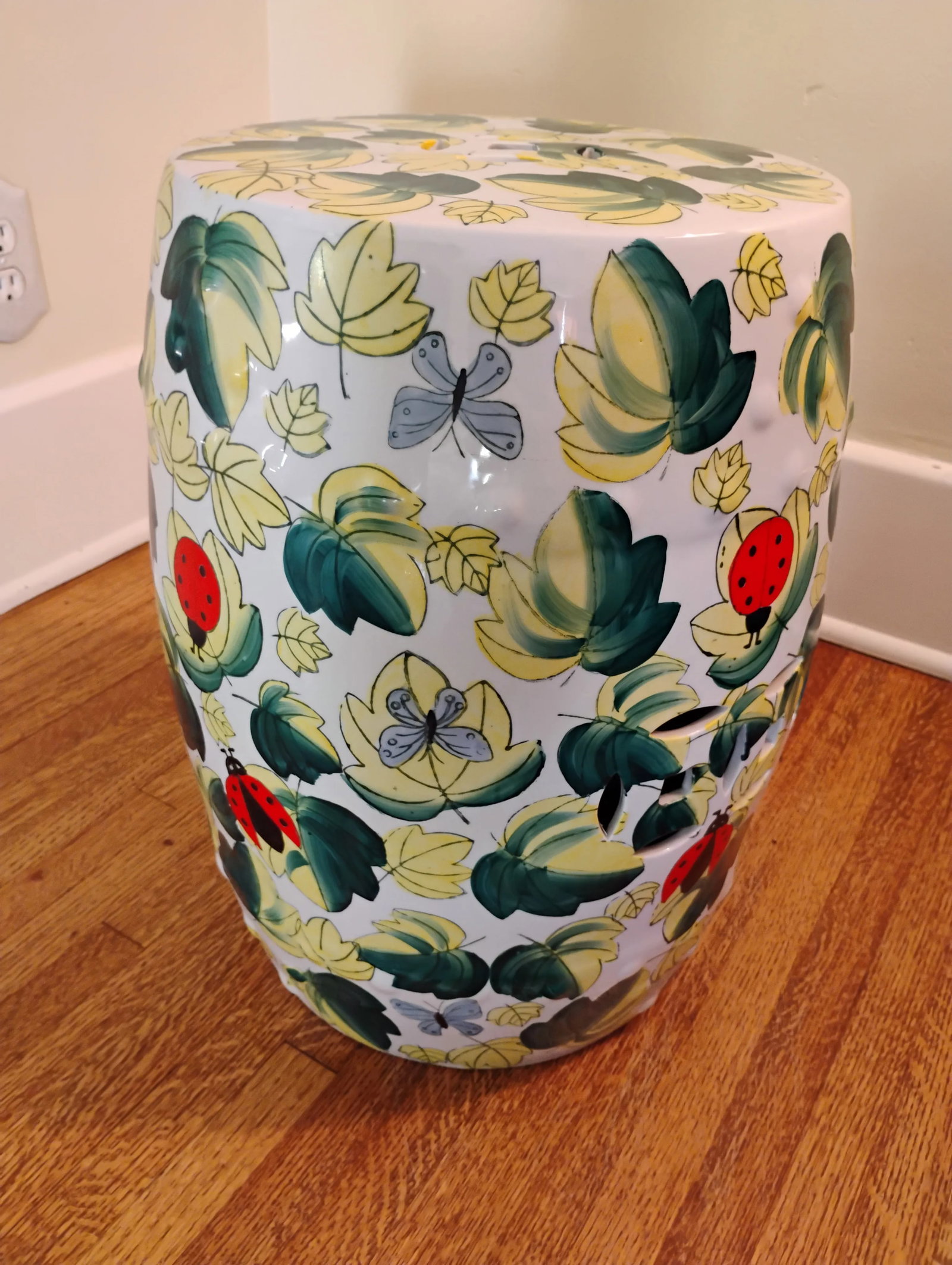Mid 20th Century Painted Ceramic Garden Stool - 4