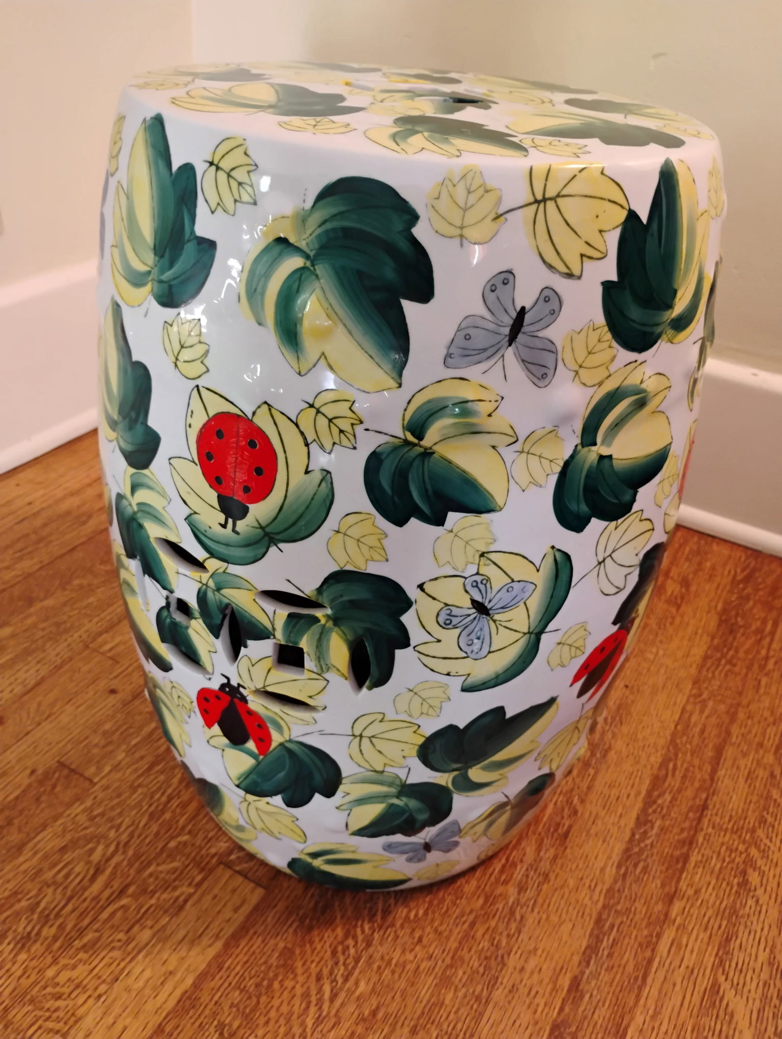Mid 20th Century Painted Ceramic Garden Stool - 5