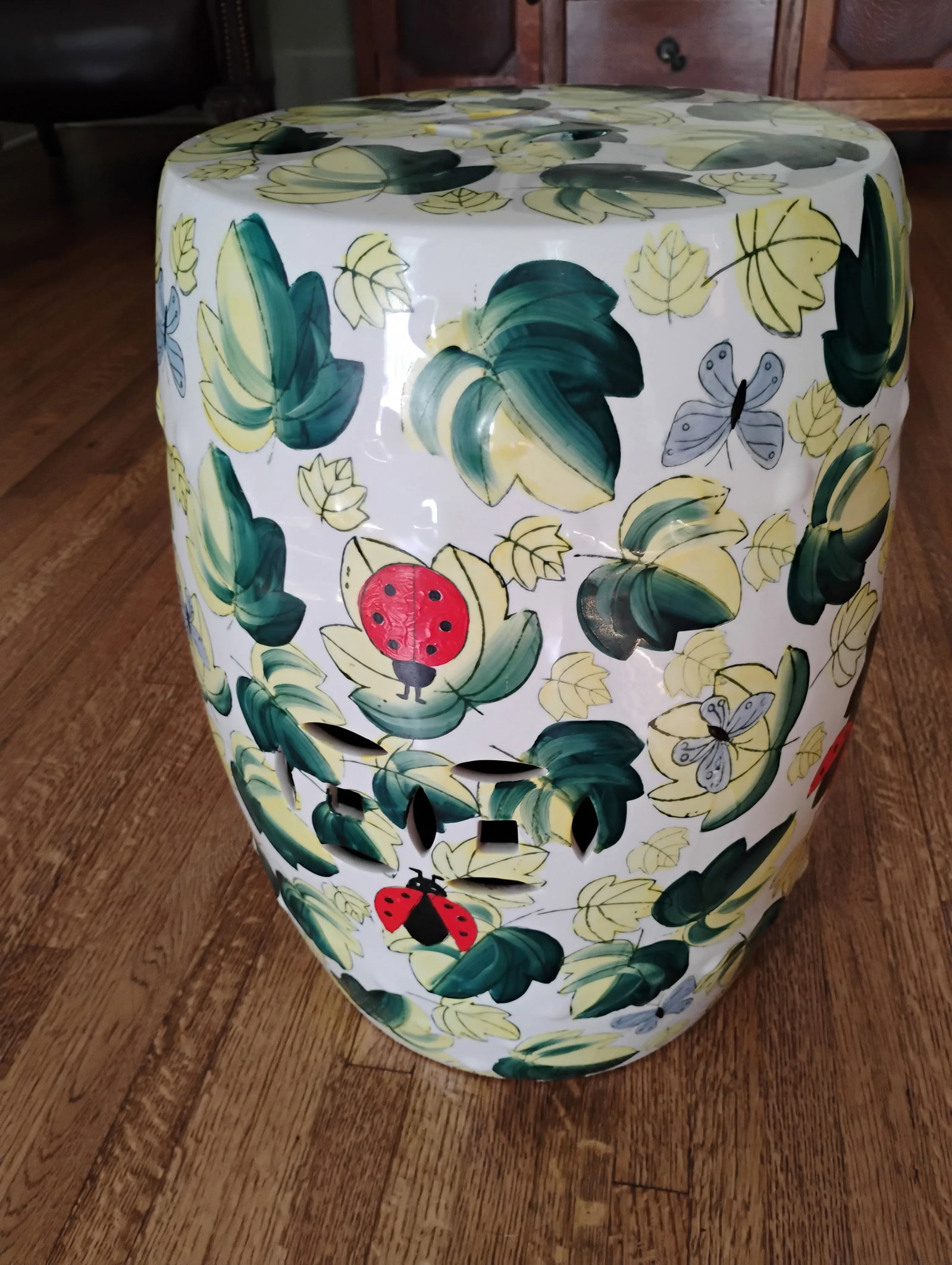 Mid 20th Century Painted Ceramic Garden Stool - 6