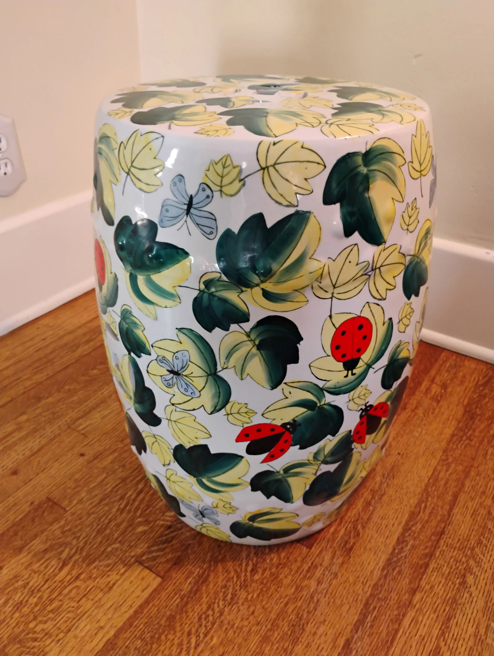 Mid 20th Century Painted Ceramic Garden Stool - 7