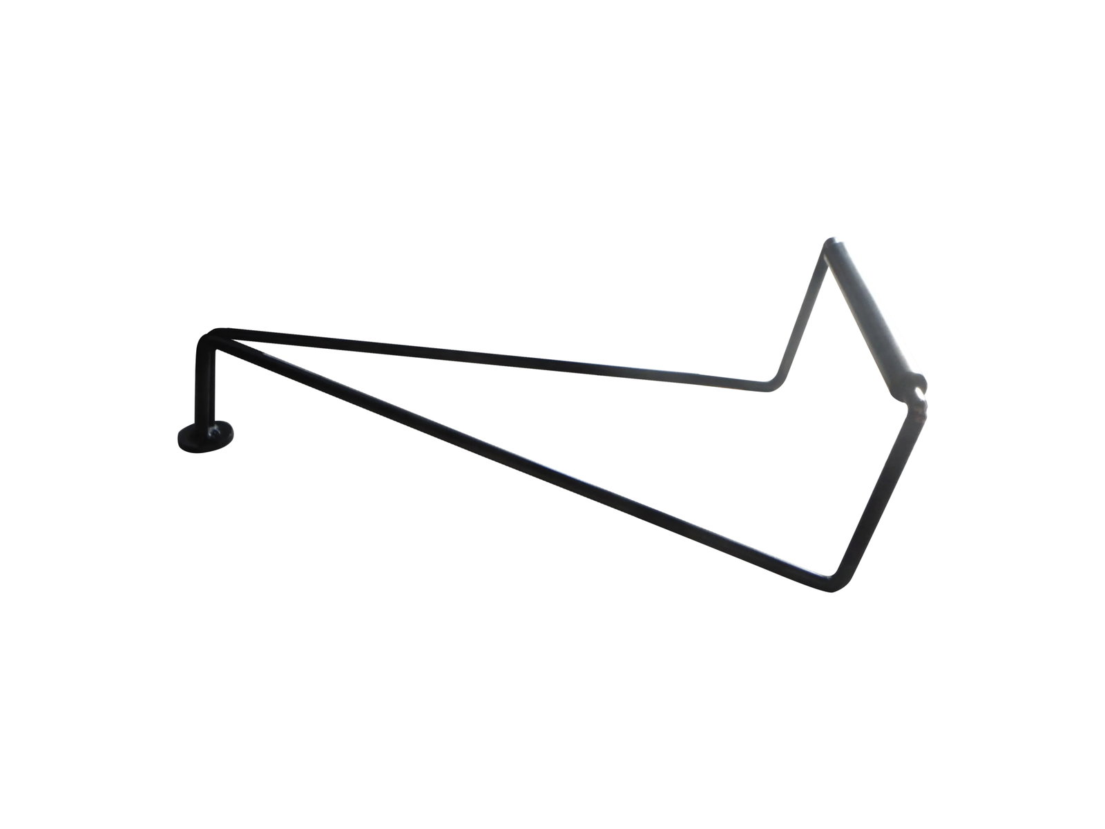 Minimalist Book Stand: Elegant yet minimal, this book stand is designed to organize loose paperback books in a retro industrial fashion. This is 1/4" steel rod with antic black finish. Condition: Imperfections: No