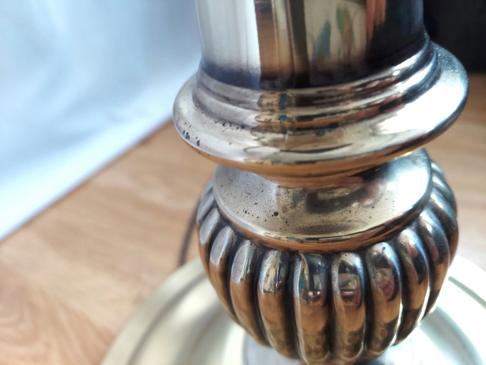 Restyled Vintage Brass Floor Lamp With Glass Table - 10