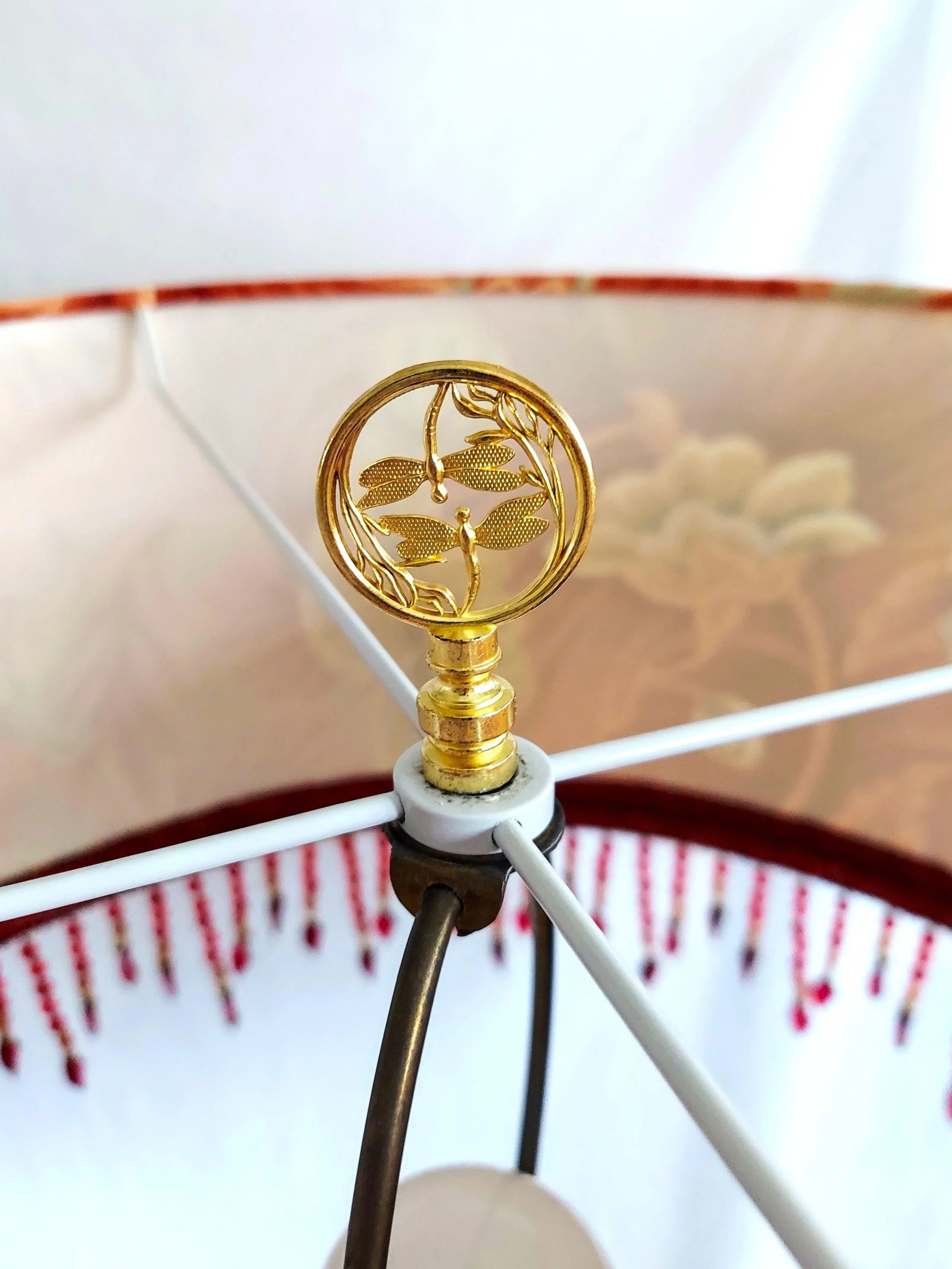 Restyled Vintage Brass Floor Lamp With Glass Table - 5