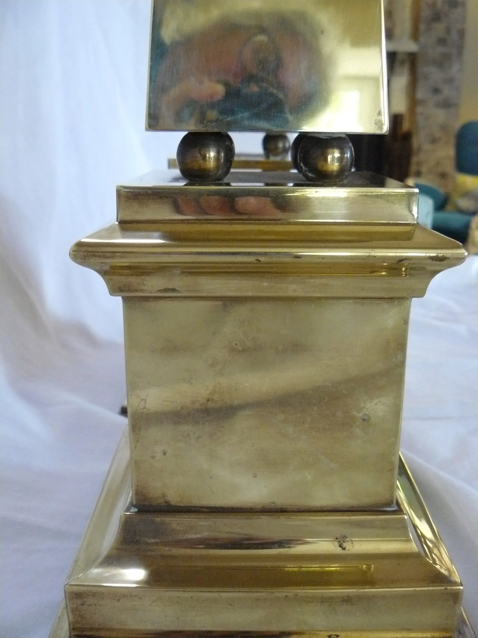 Pair of Vintage Brass Obelisks - 3