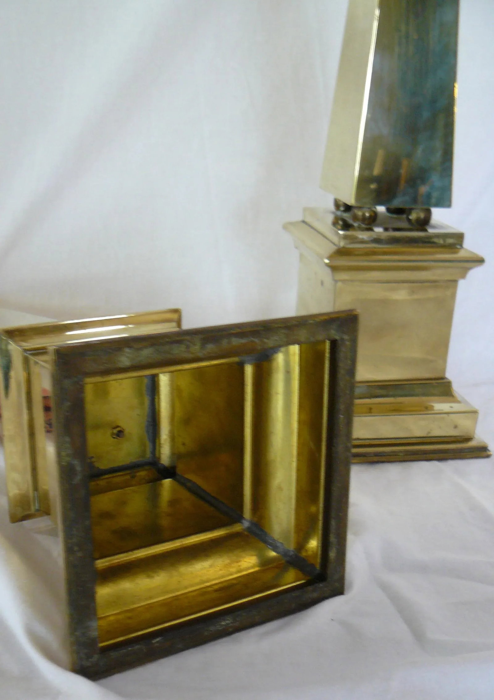 Pair of Vintage Brass Obelisks - 6