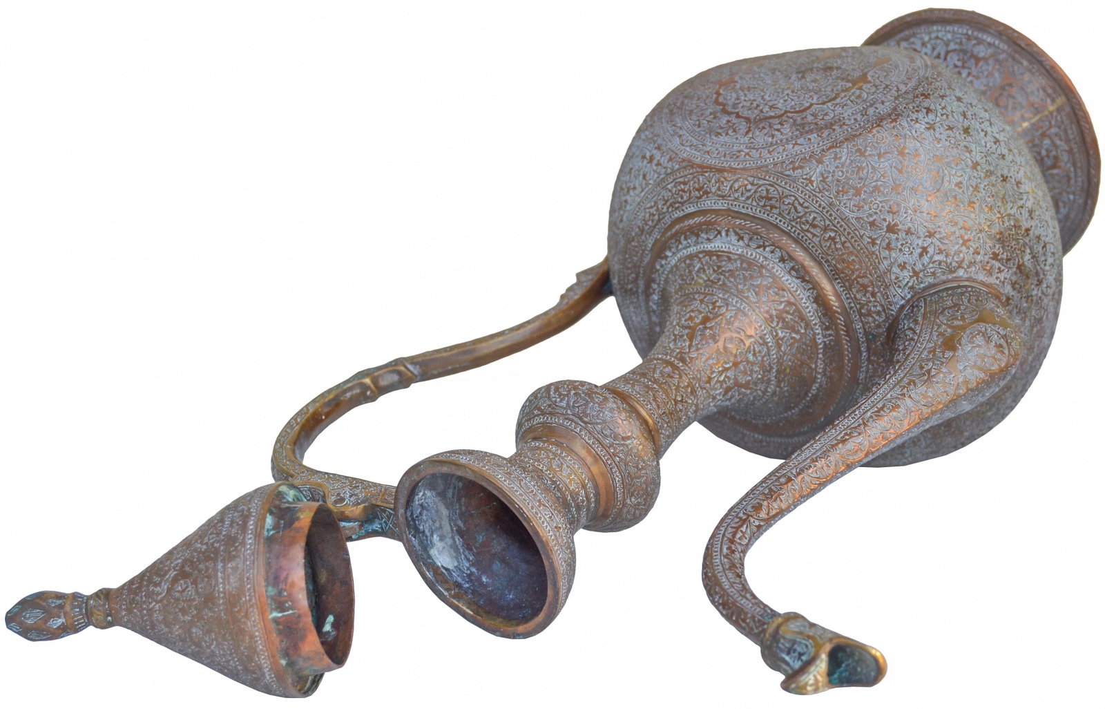 Antique Engraved Copper Pitcher - 5