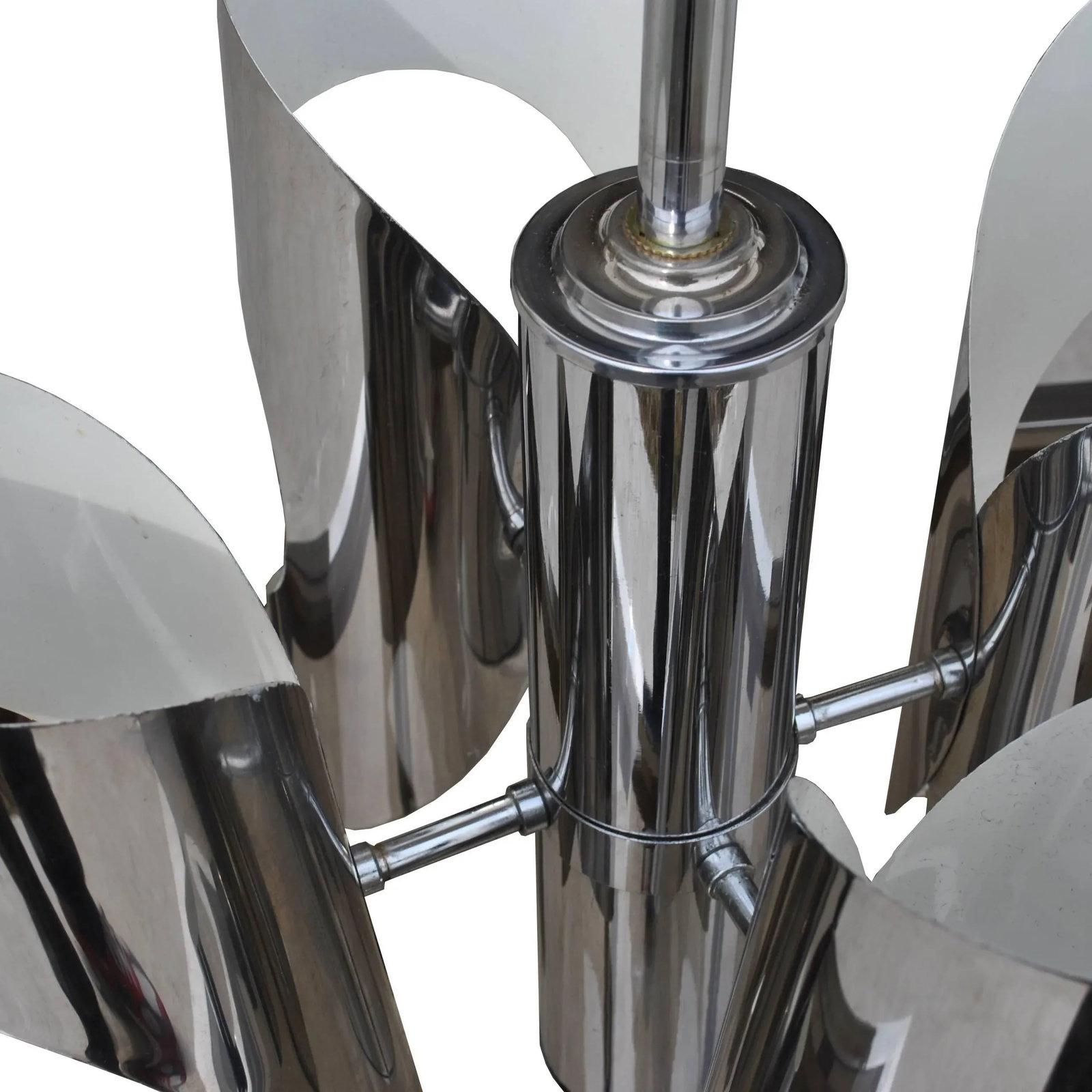 Vintage Italian Style Midcentury Chrome Chandelier - 5