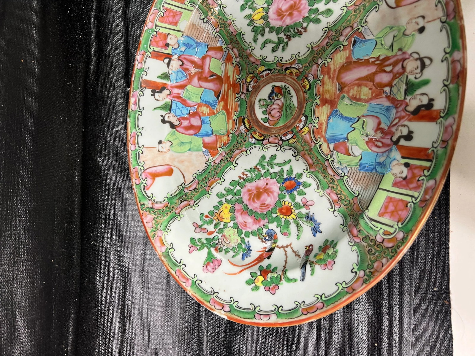 Antique 19th Century Chinese Antique Export Porcelain Rose Medallion Oval Platter - 10