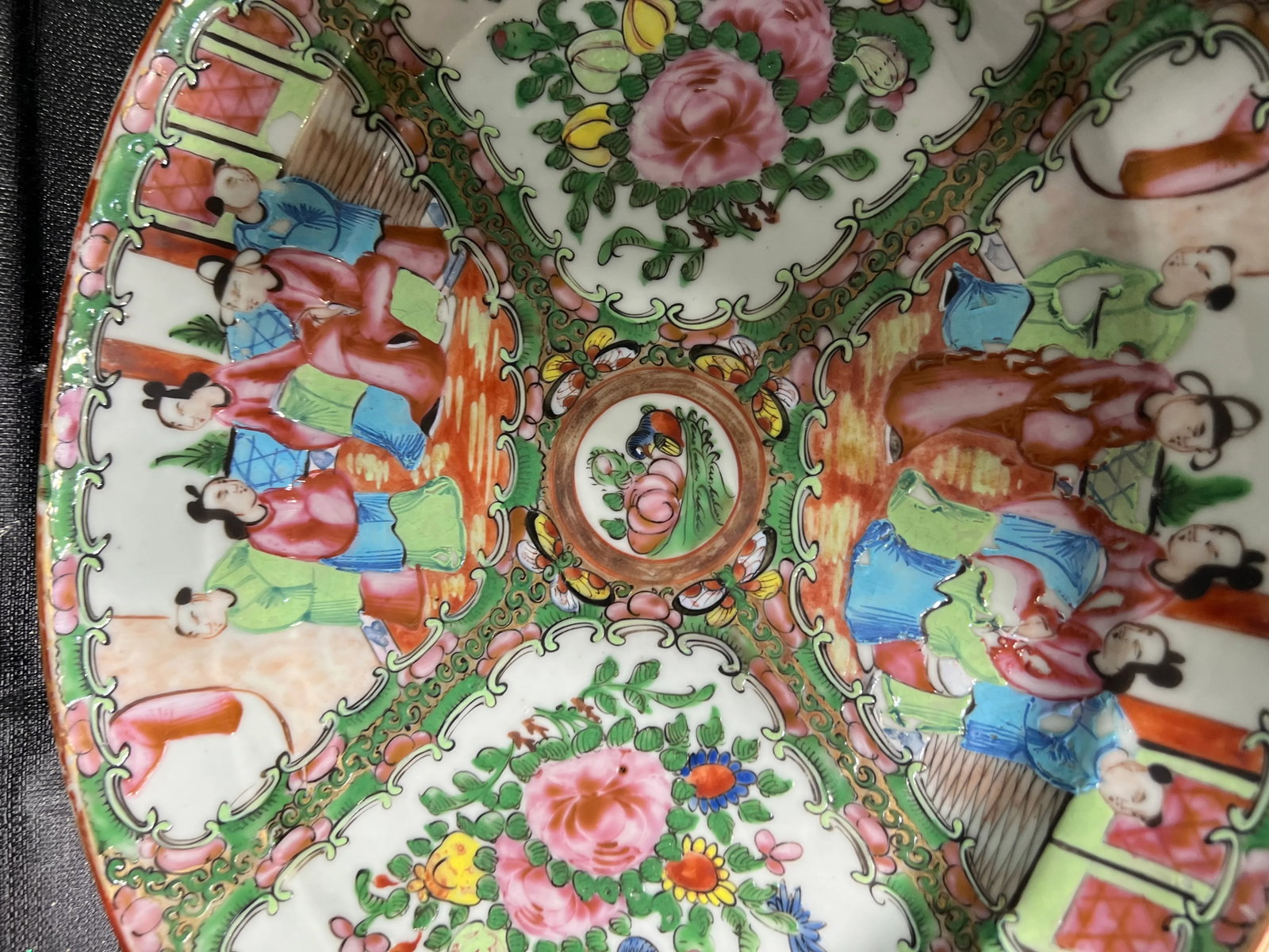 Antique 19th Century Chinese Antique Export Porcelain Rose Medallion Oval Platter - 2