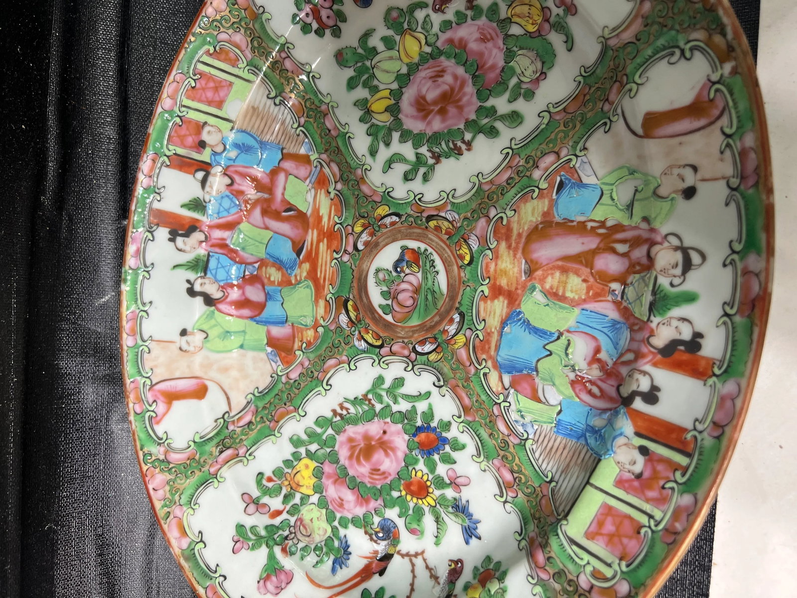 Antique 19th Century Chinese Antique Export Porcelain Rose Medallion Oval Platter - 3
