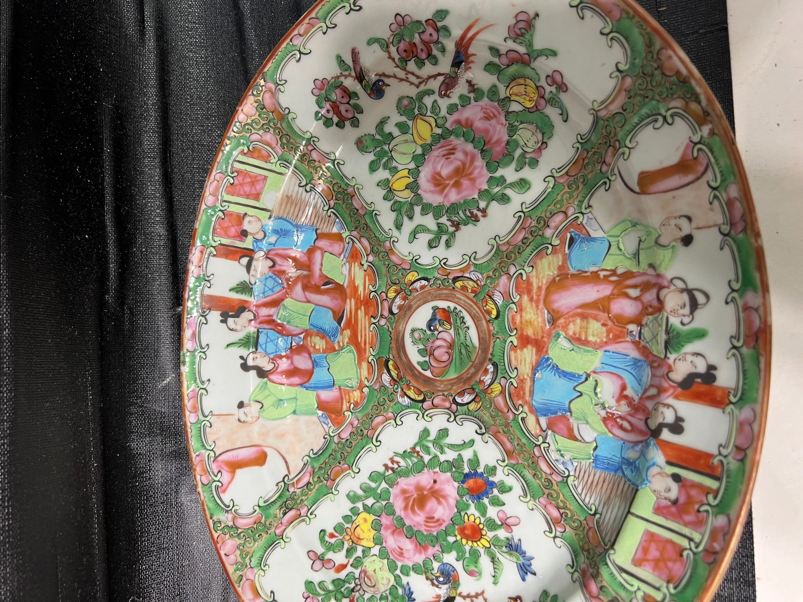 Antique 19th Century Chinese Antique Export Porcelain Rose Medallion Oval Platter - 6