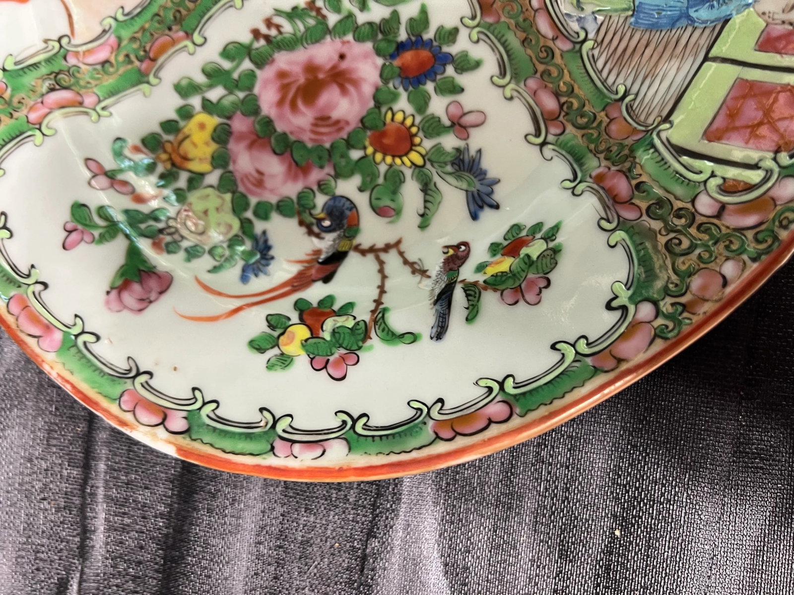 Antique 19th Century Chinese Antique Export Porcelain Rose Medallion Oval Platter - 7