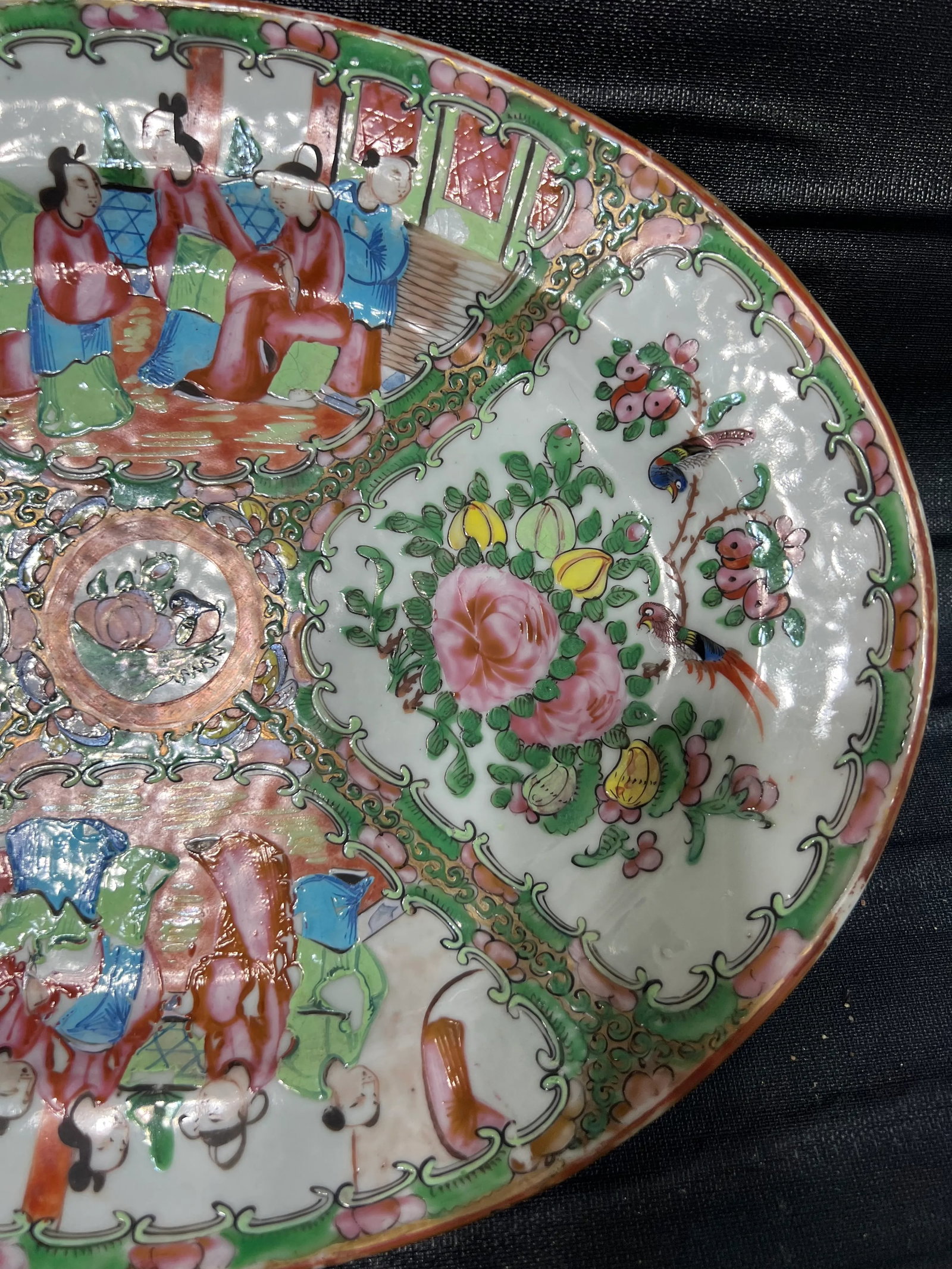Antique 19th Century Chinese Antique Export Porcelain Rose Medallion Oval Platter - 9
