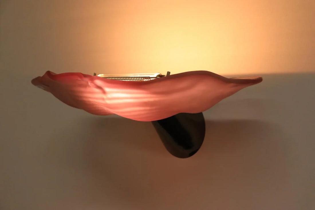 Carlo Nason "Lithos" Alexandrite Murano Hand Cast Glass Wall Lamp, Mid-Century Modern - 8